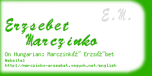 erzsebet marczinko business card